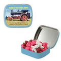 Small Light Blue Mint Tin Filled w/ Candy Hearts
